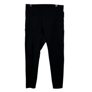 Aerie Active Black Leggings Chill Play Move High Rise Side Pockets Large